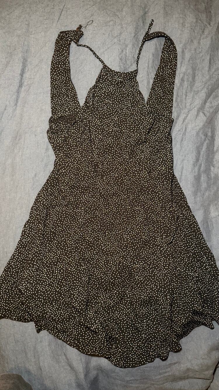 Polka Dot Sleeveless Mini Dress Back Zip Size XS